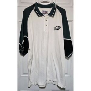 VTG 90s PHILADELPHIA EAGLES Football STARTER Pro Line NFL‎ Polo Shirt XXL *READ*